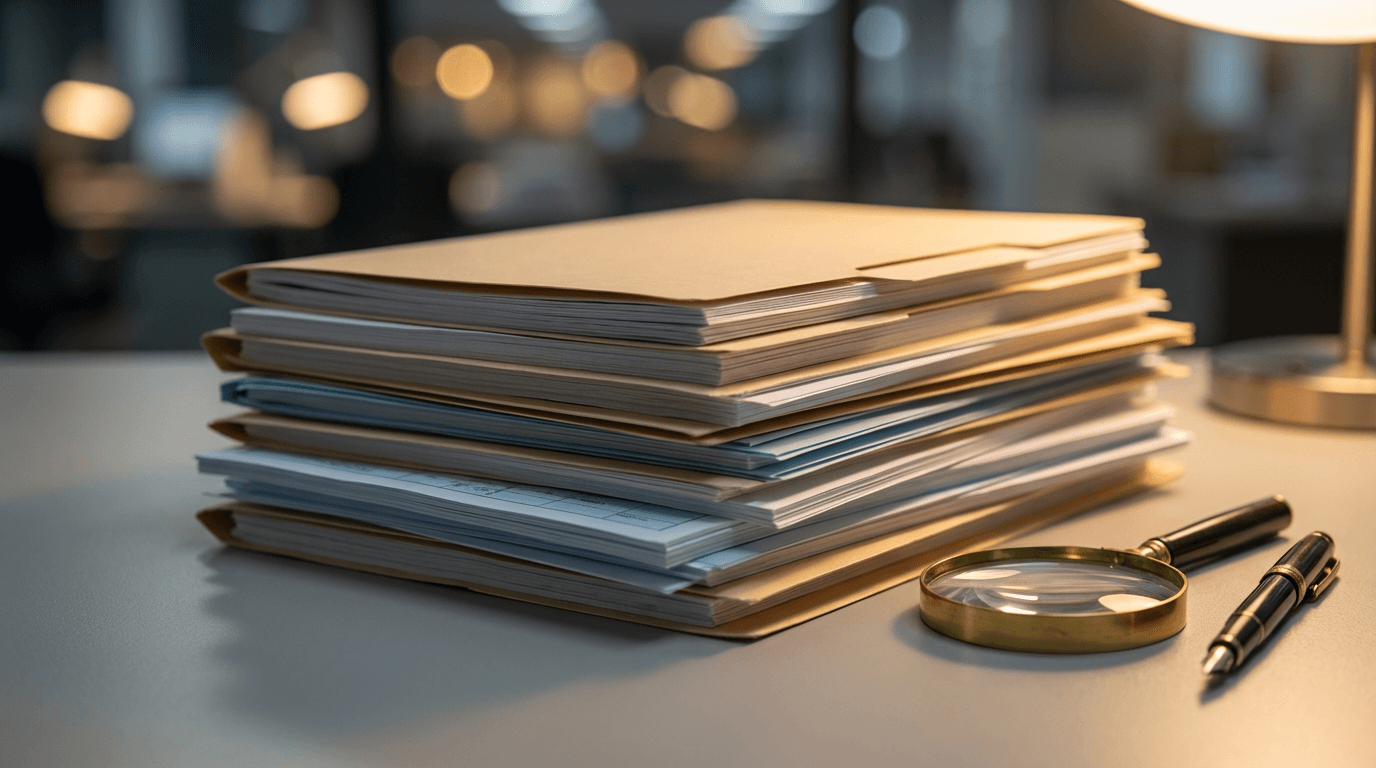 Close-up of international trading documents and supply chain planning